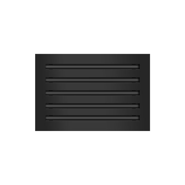 Front of 14x10 Modern Air Vent Cover Black - 14x10 Standard Linear Slot Diffuser Black - Texas Buildmart