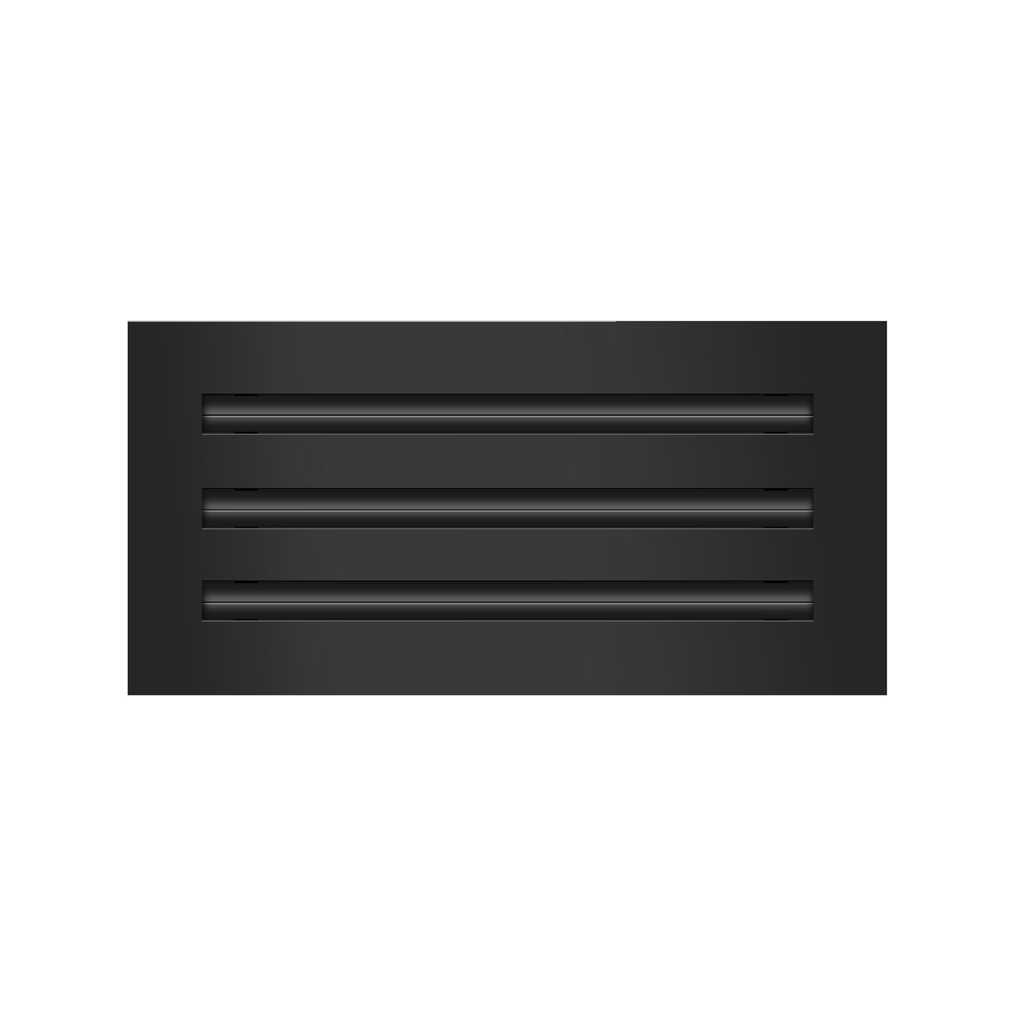 Front of 14x6 Modern Air Vent Cover Black - 14x6 Standard Linear Slot Diffuser Black - Texas Buildmart