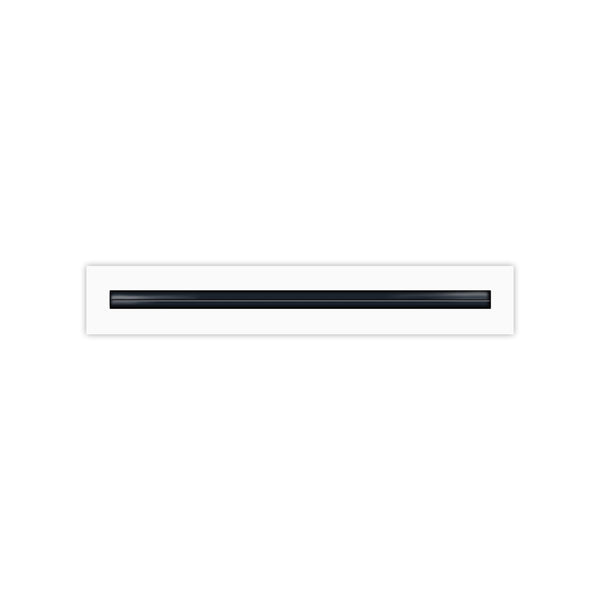 Front of 18 Inch 1 Slot Linear Air Vent Cover White - 18 Inch 1 Slot Linear Diffuser White - Texas Buildmart
