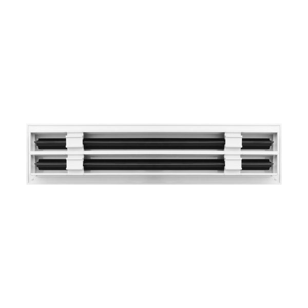 BUILDMART - 18" White Linear Slot Diffuser - 2 Slot - Double Slot - Decorative Air Vent - Modern AC Vent Cover for Ceiling, Walls & Floors - Texas Buildmart