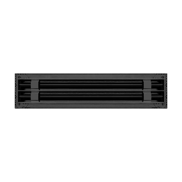 BUILDMART - 18" Linear Slot Diffuser - 2 Slot - Double Slot - Black Decorative Air Vent - Modern AC Vent Cover for Ceiling, Walls & Floors - Texas Buildmart