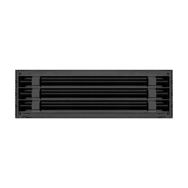 BUILDMART - 18" Linear Slot Diffuser - 3 Slot - Triple Slot - Black Decorative Air Vent - Modern AC Vent Cover for Ceiling, Walls & Floors - Texas Buildmart