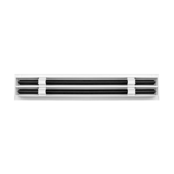 BUILDMART - 24" White Linear Slot Diffuser - 2 Slot - Double Slot - Decorative Air Vent - Modern AC Vent Cover for Ceiling, Walls & Floors - Texas Buildmart