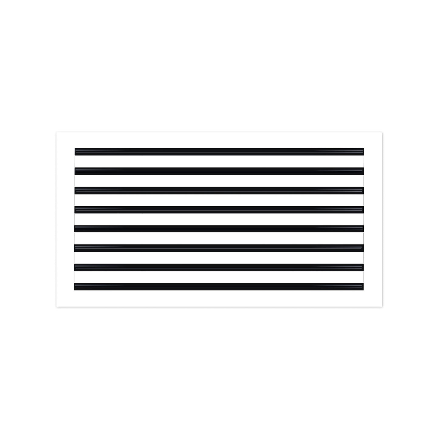 Front of 30x16 Modern Air Vent Cover White - 30x16 Standard Linear Slot Diffuser White - Texas Buildmart