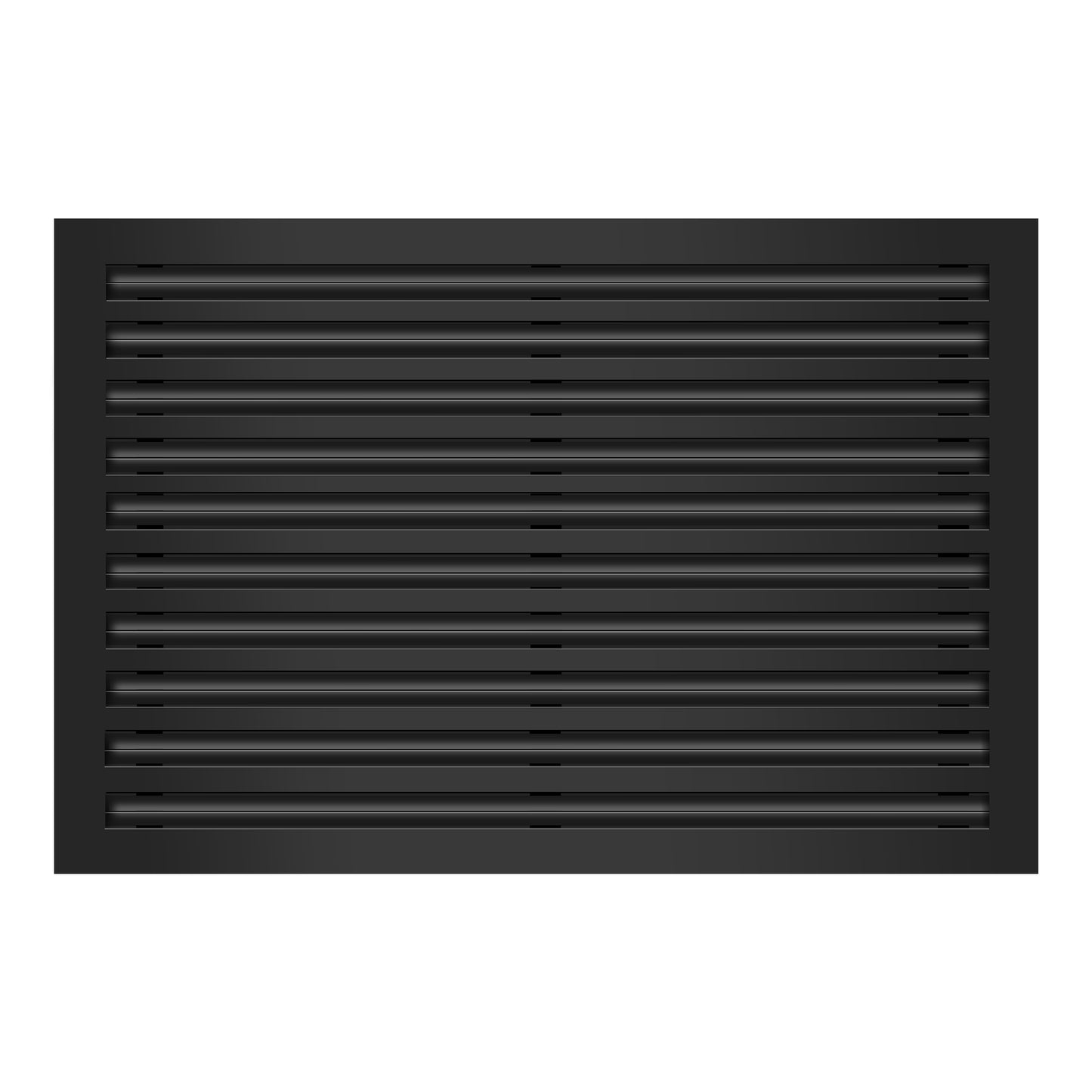 Front of 30x20 Modern Air Vent Cover Black - 30x20 Standard Linear Slot Diffuser Black - Texas Buildmart