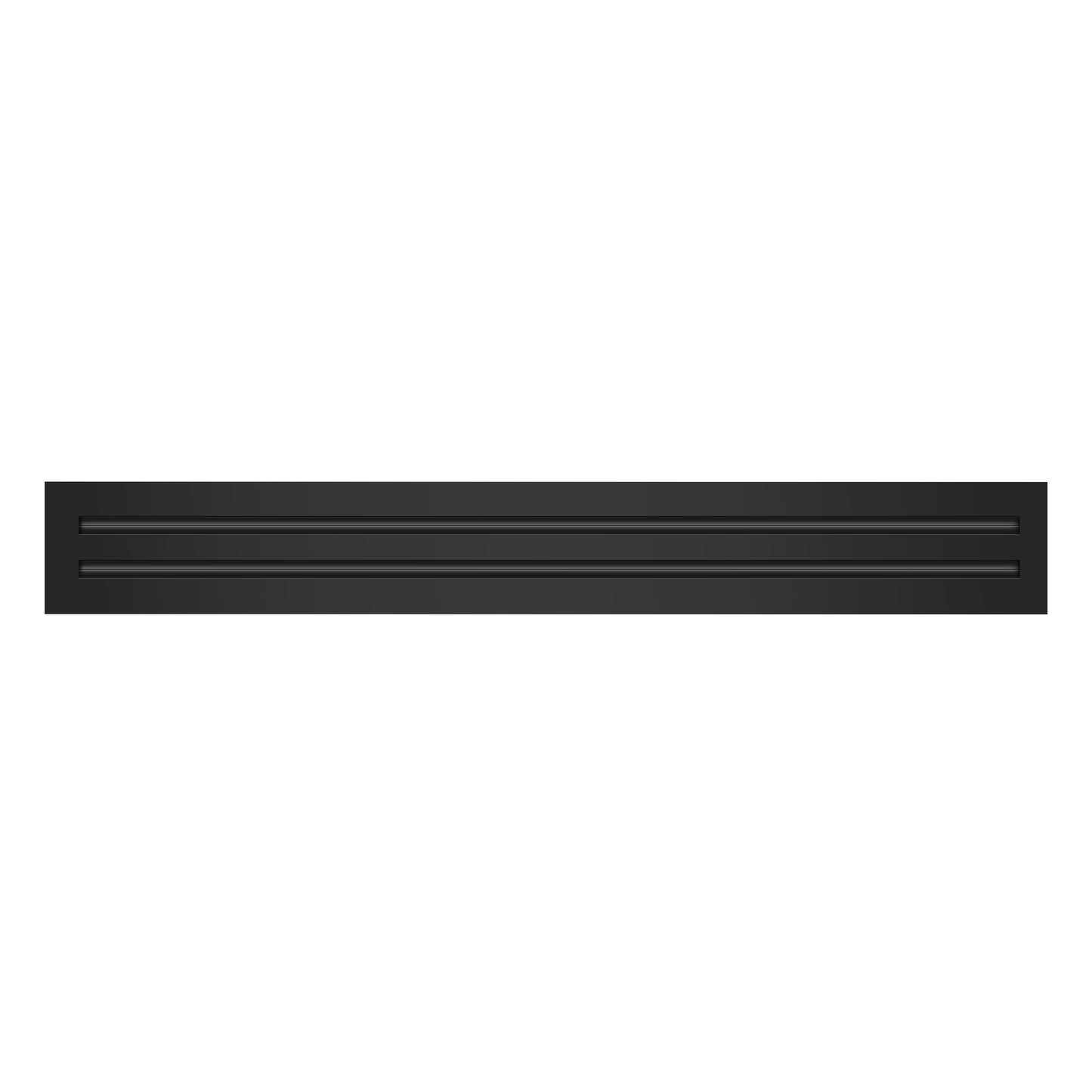Front of 30x4 Modern Air Vent Cover Black - 30x4 Standard Linear Slot Diffuser Black - Texas Buildmart