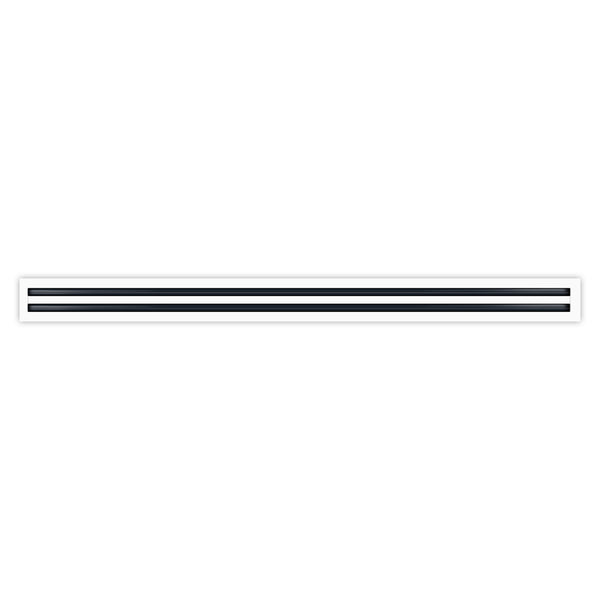 Front of 48 Inch 2 Slot Linear Air Vent Cover White - 48 Inch 2 Slot Linear Diffuser White - Texas Buildmart