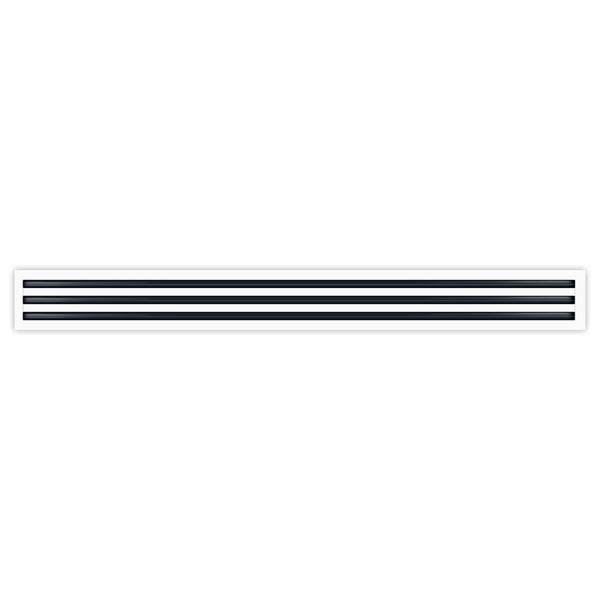 Front of 48 Inch 3 Slot Linear Air Vent Cover White - 48 Inch 3 Slot Linear Diffuser White - Texas Buildmart