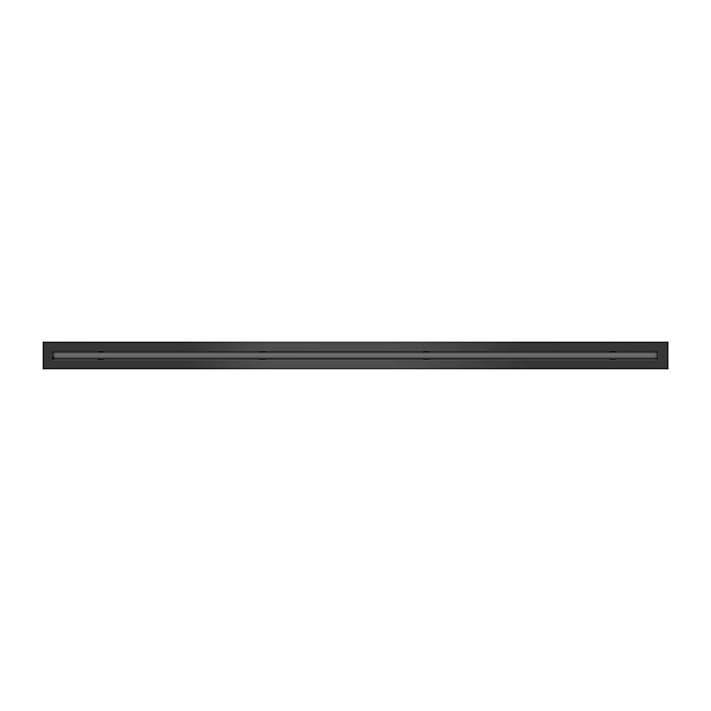 Front of 72 Inch 1 Slot Linear Air Vent Cover Black - 72 Inch 1 Slot Linear Diffuser Black - Texas Buildmart