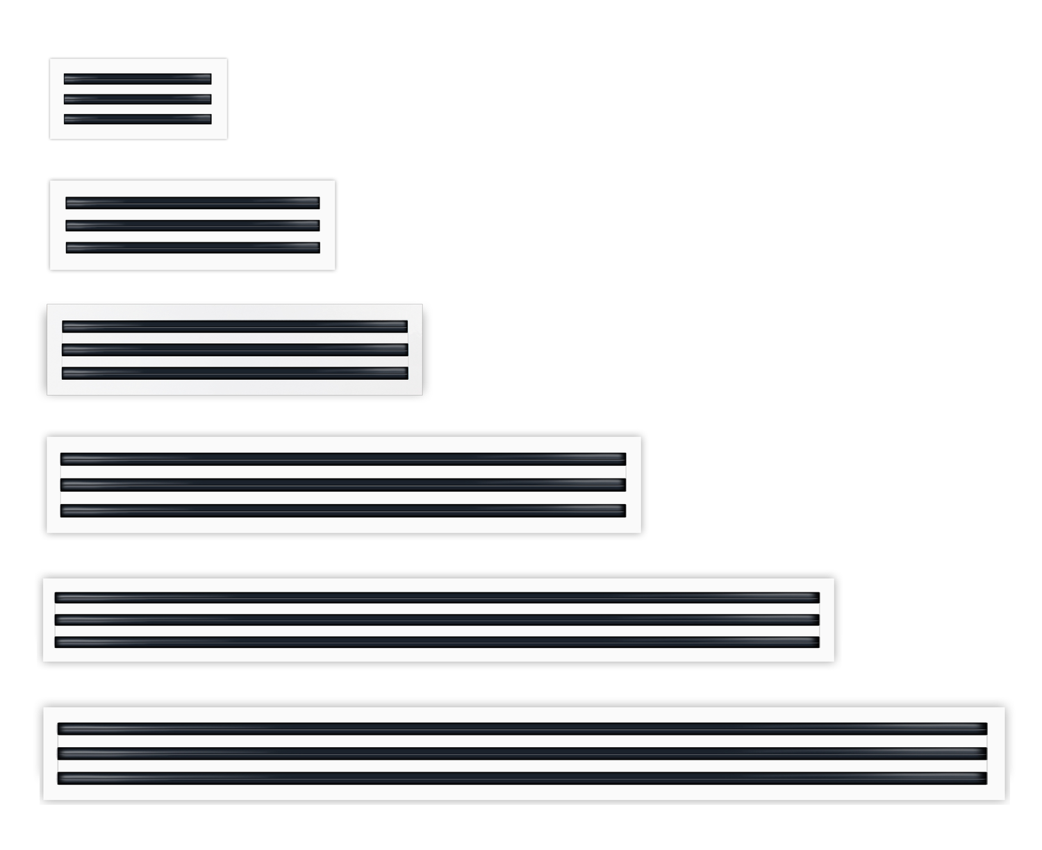 3 Slot - Triple Slot - Linear Slot Diffusers - White