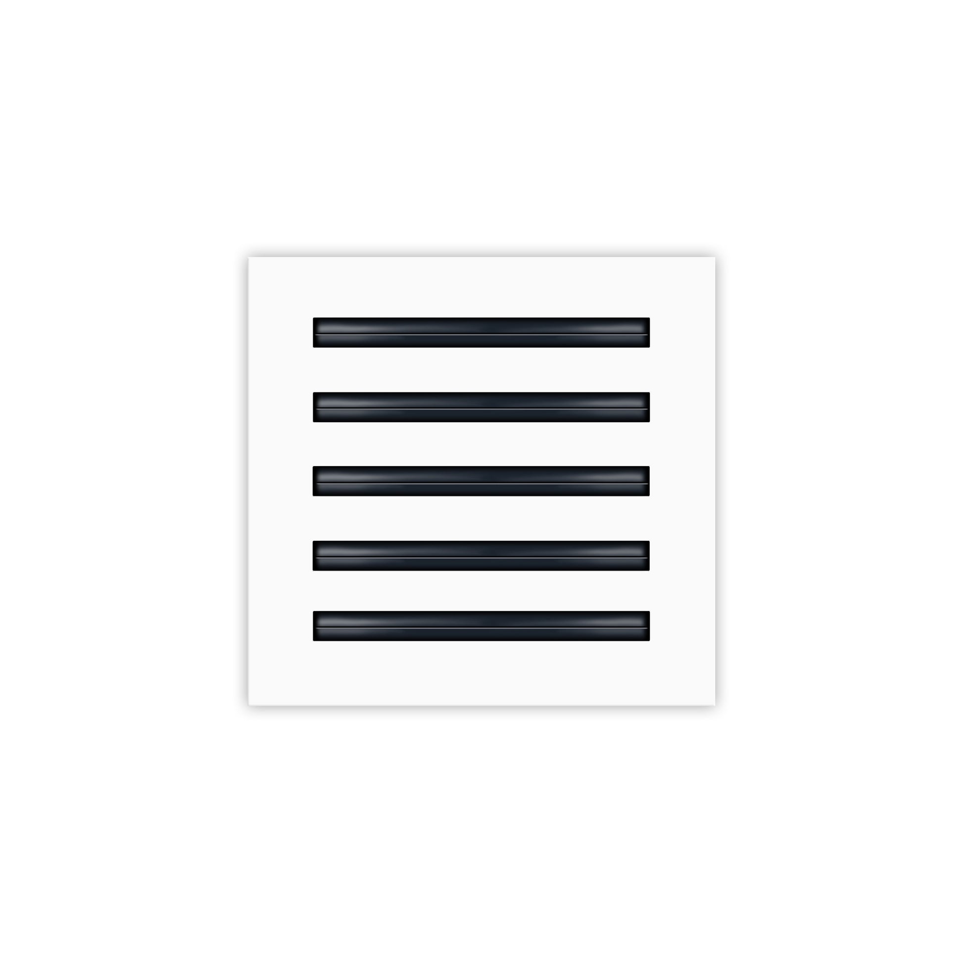 Front of 10x10 Modern Air Vent Cover White - 12x10 Standard Linear Slot Diffuser White - Texas Buildmart