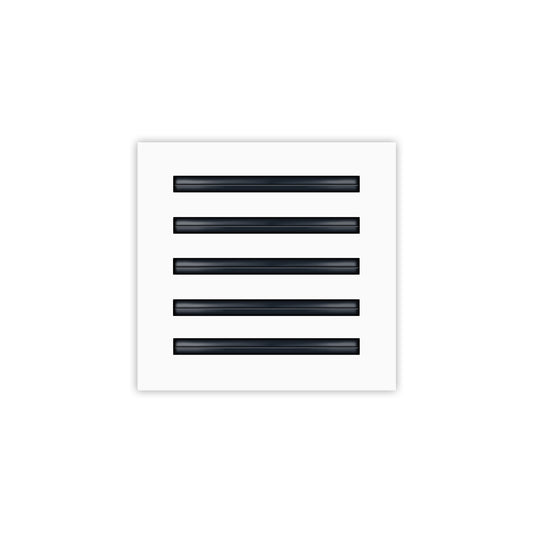 Front of 10x10 Modern Air Vent Cover White - 12x10 Standard Linear Slot Diffuser White - Texas Buildmart