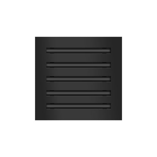 Front of 10x10 Modern Air Vent Cover Black - 10x10 Standard Linear Slot Diffuser Black - Texas Buildmart