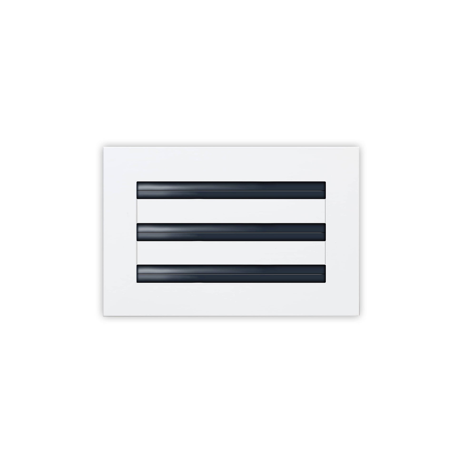 Front of 10x6 Modern Air Vent Cover White - 10x6 Standard Linear Slot Diffuser White - Texas Buildmart