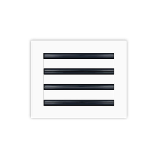 Front of 10x8 Modern Air Vent Cover White - 10x8 Standard Linear Slot Diffuser White - Texas Buildmart