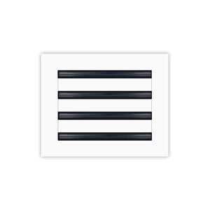 Front of 10x8 Modern Air Vent Cover White - 10x8 Standard Linear Slot Diffuser White - Texas Buildmart