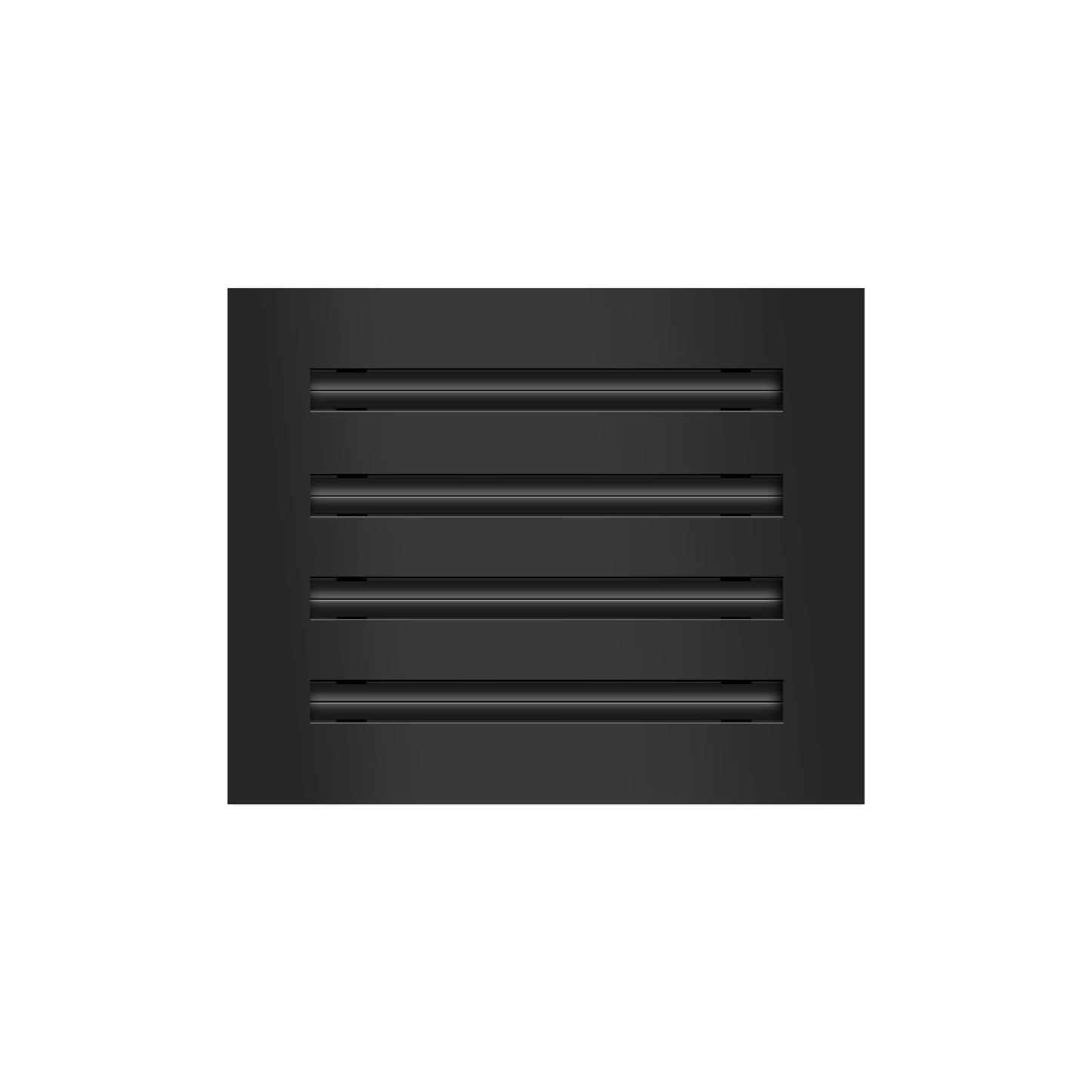 Front of 10x8 Modern Air Vent Cover Black - 10x8 Standard Linear Slot Diffuser Black - Texas Buildmart