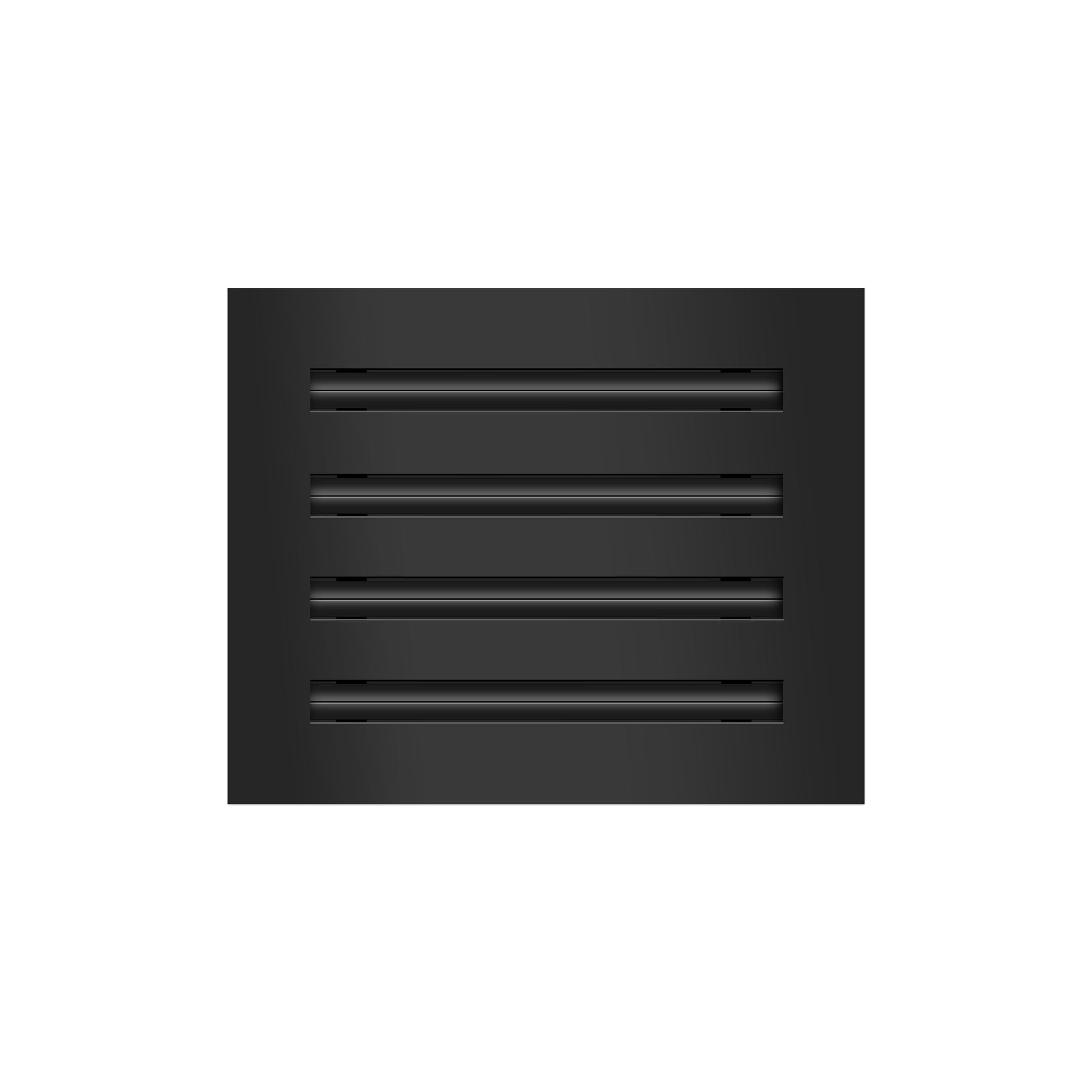 Front of 10x8 Modern Air Vent Cover Black - 10x8 Standard Linear Slot Diffuser Black - Texas Buildmart