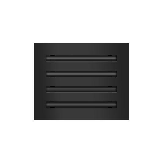 Front of 10x8 Modern Air Vent Cover Black - 10x8 Standard Linear Slot Diffuser Black - Texas Buildmart
