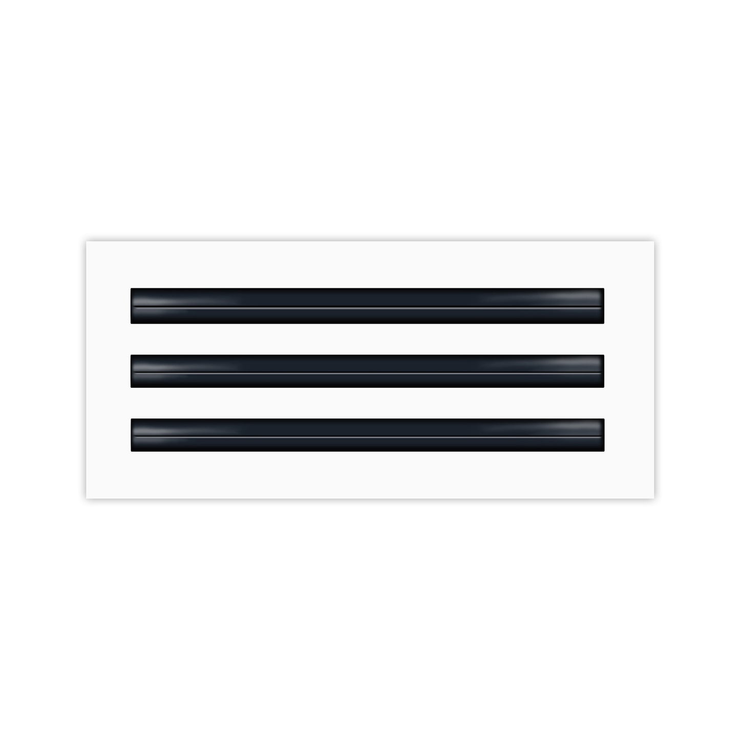 Front of 12 Inch 3 Slot Linear Air Vent Cover White - 12 Inch 3 Slot Linear Diffuser White - Texas Buildmart