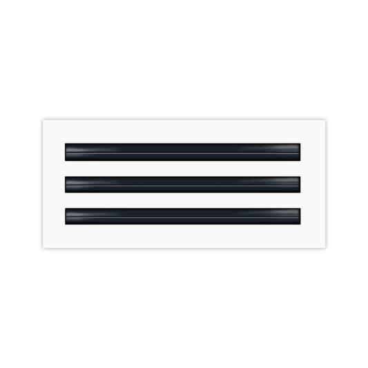 Front of 12 Inch 3 Slot Linear Air Vent Cover White - 12 Inch 3 Slot Linear Diffuser White - Texas Buildmart