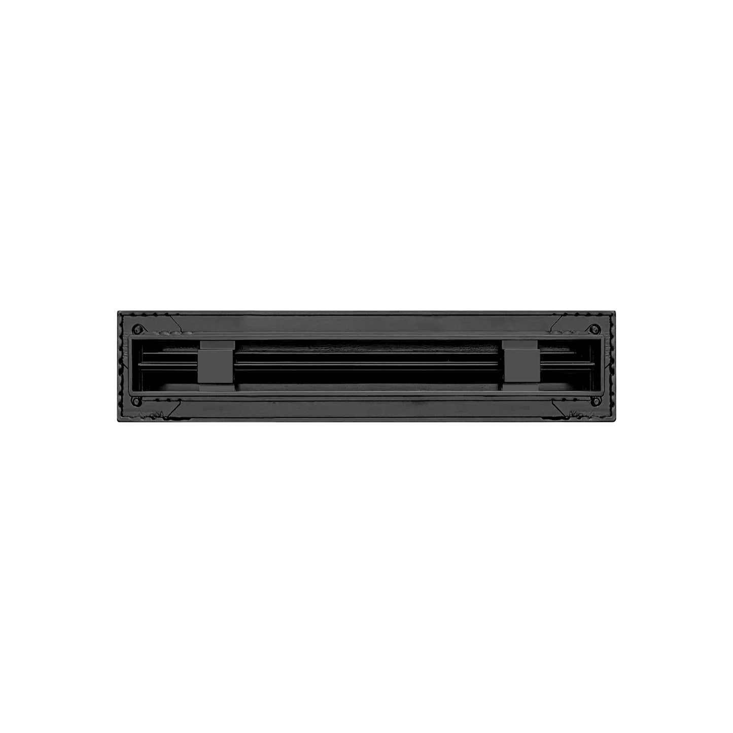 Back of 12 Inch 1 slot Linear Air Vent Cover Black - 12 Inch 1 slot Linear Diffuser Black - Texas Buildmart