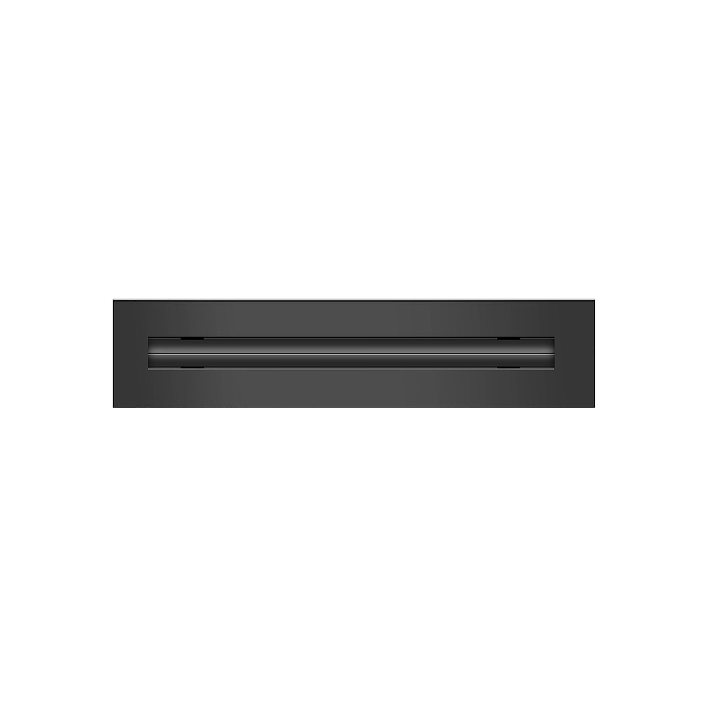 Front of 12 Inch 1 Slot Linear Air Vent Cover Black - 12 Inch 1 Slot Linear Diffuser Black - Texas Buildmart