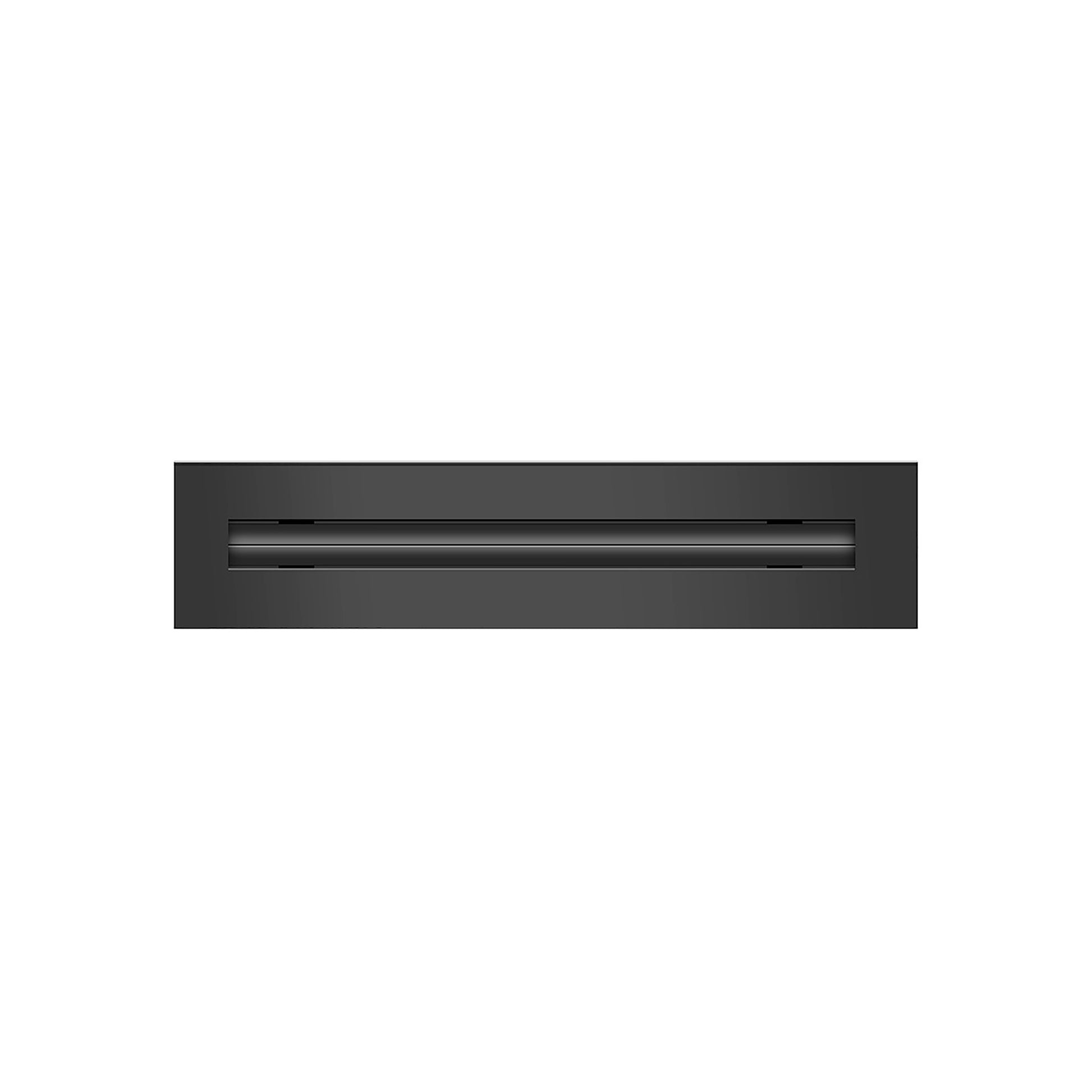 Front of 12 Inch 1 Slot Linear Air Vent Cover Black - 12 Inch 1 Slot Linear Diffuser Black - Texas Buildmart