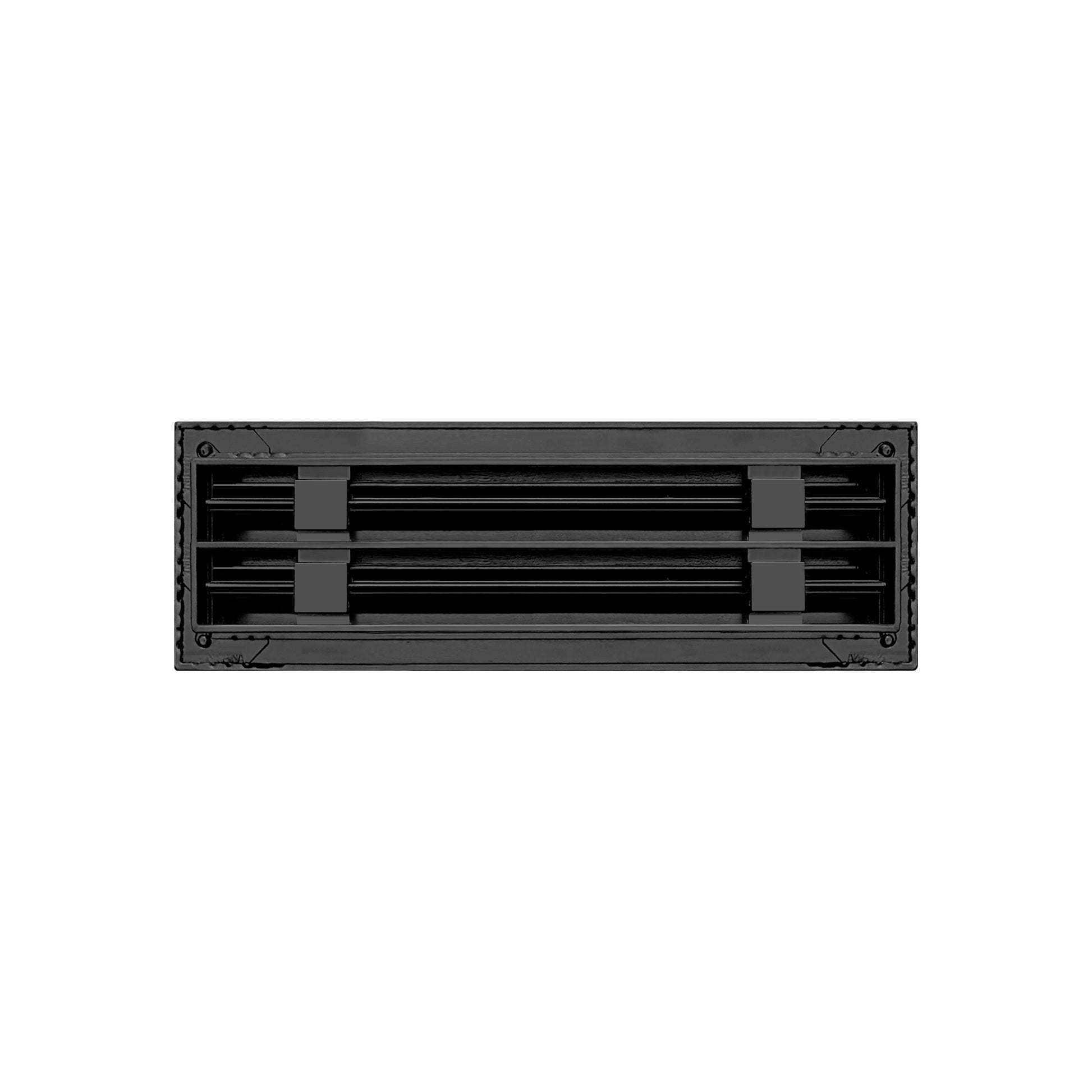 Back of 12 Inch 2 slot Linear Air Vent Cover Black - 12 Inch 2 slot Linear Diffuser Black - Texas Buildmart