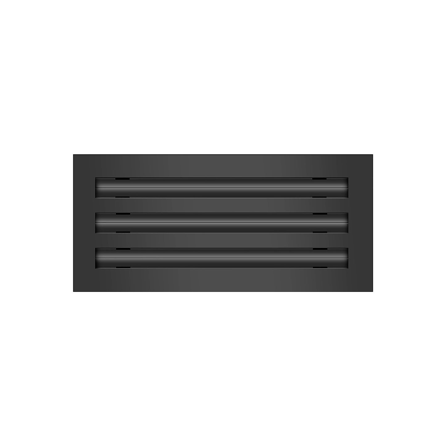 Front of 12 Inch 3 Slot Linear Air Vent Cover Black - 12 Inch 3 Slot Linear Diffuser Black - Texas Buildmart