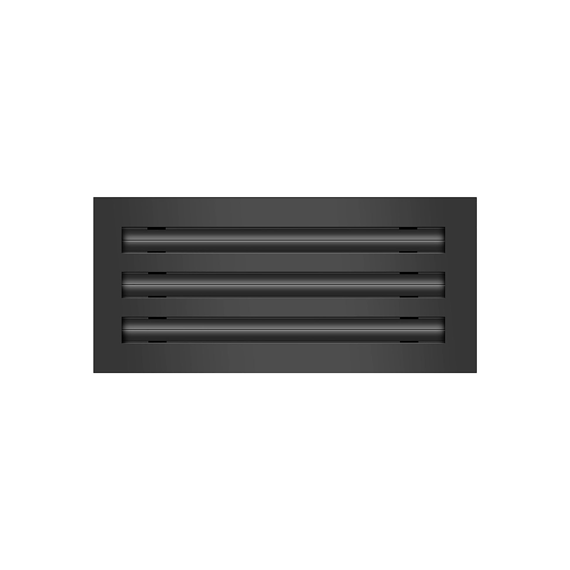 Front of 12 Inch 3 Slot Linear Air Vent Cover Black - 12 Inch 3 Slot Linear Diffuser Black - Texas Buildmart