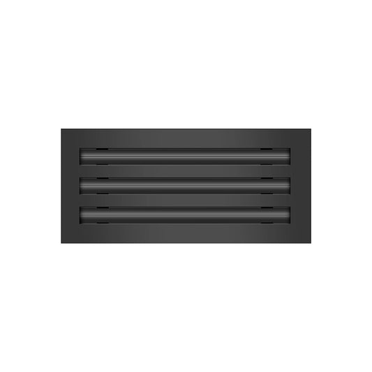 Front of 12 Inch 3 Slot Linear Air Vent Cover Black - 12 Inch 3 Slot Linear Diffuser Black - Texas Buildmart