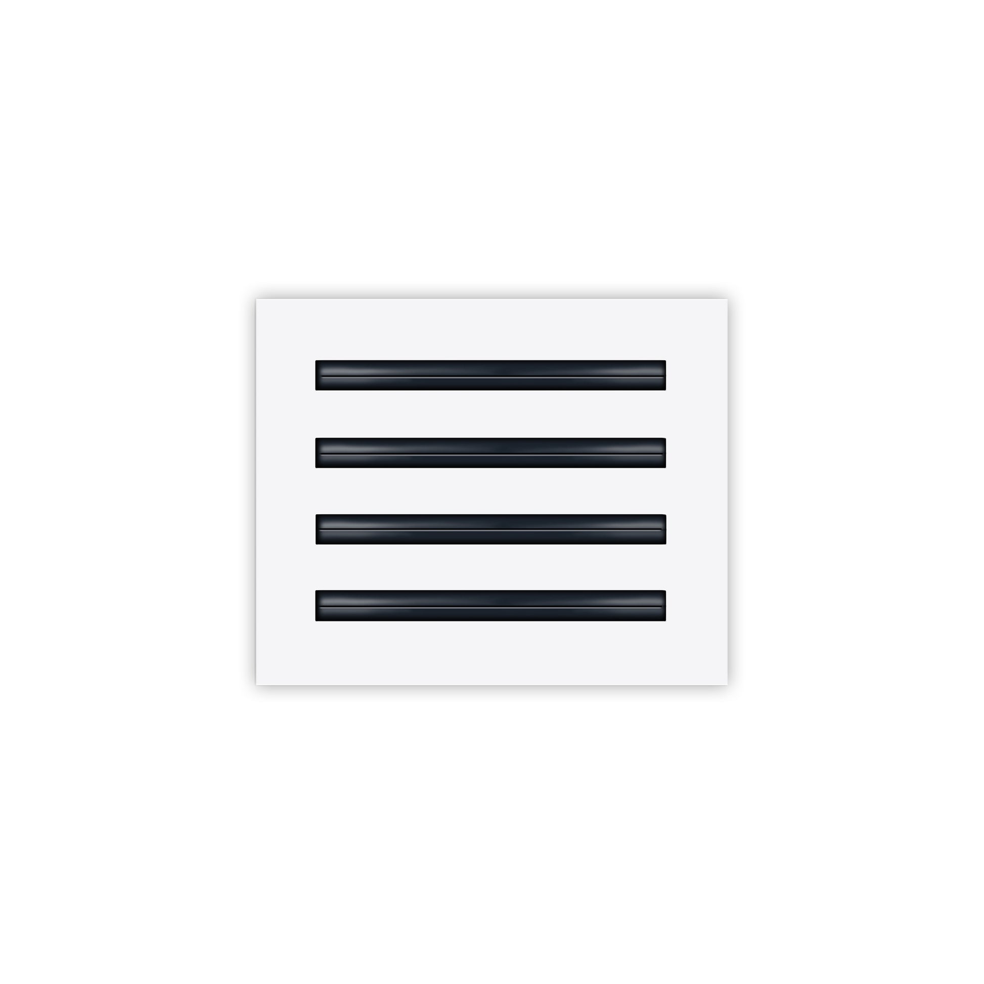Front of 12x10 Modern Air Vent Cover White - 12x10 Standard Linear Slot Diffuser White - Texas Buildmart