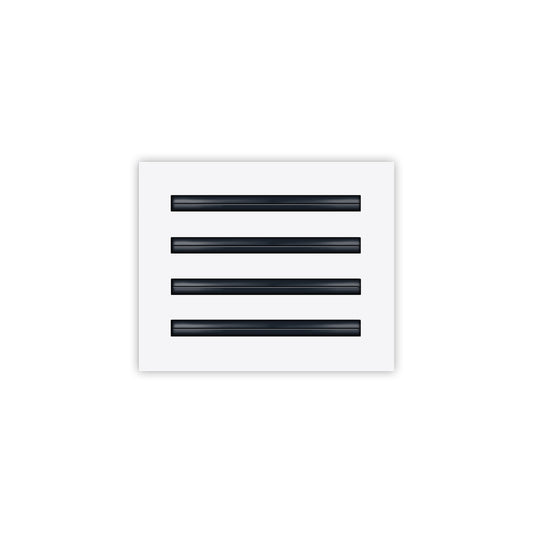 Front of 12x10 Modern Air Vent Cover White - 12x10 Standard Linear Slot Diffuser White - Texas Buildmart