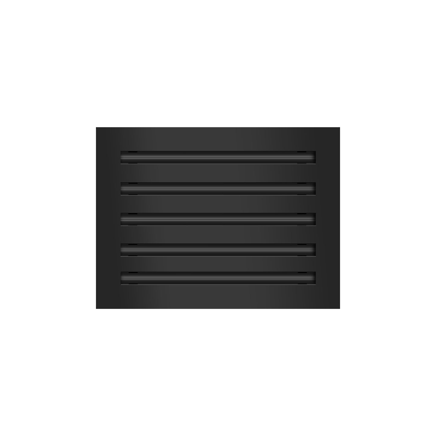 Front of 12x10 Modern Air Vent Cover Black - 12x10 Standard Linear Slot Diffuser Black - Texas Buildmart