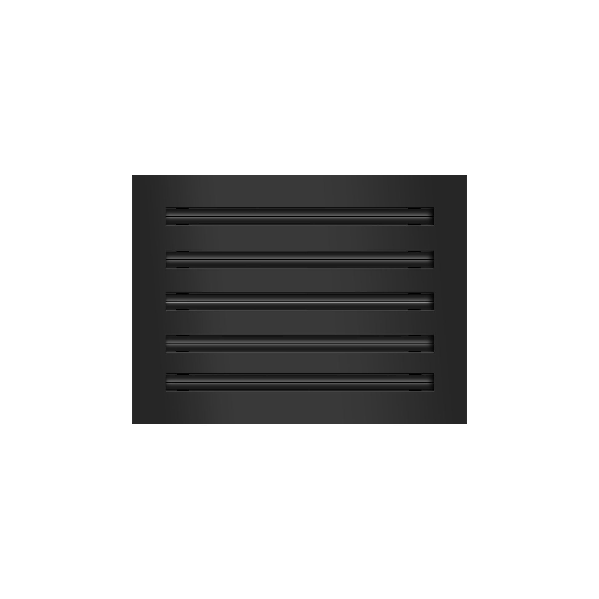 Front of 12x10 Modern Air Vent Cover Black - 12x10 Standard Linear Slot Diffuser Black - Texas Buildmart