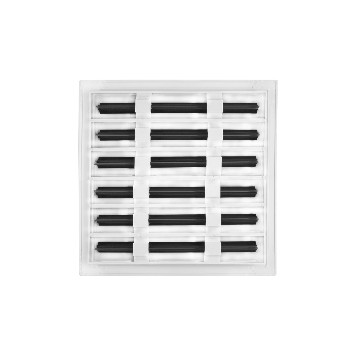Back of 12x12 Modern Air Vent Cover White - 12x12 Standard Linear Slot Diffuser White - Texas Buildmart
