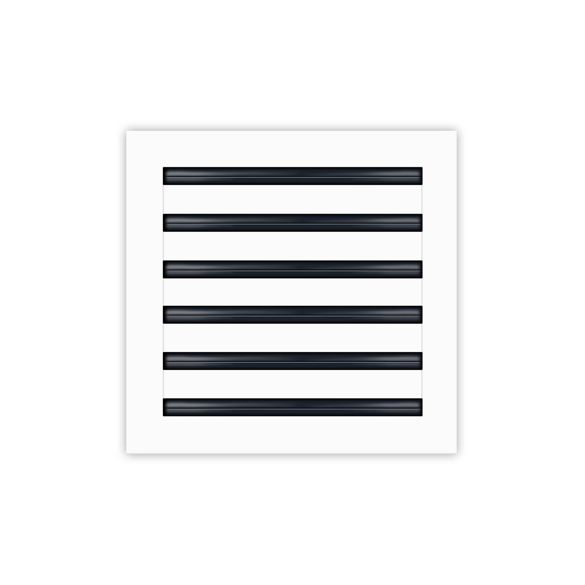 Front of 12x12 Modern Air Vent Cover White - 12x12 Standard Linear Slot Diffuser White - Texas Buildmart