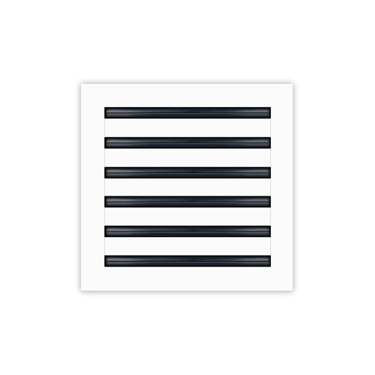 Front of 12x12 Modern Air Vent Cover White - 12x12 Standard Linear Slot Diffuser White - Texas Buildmart