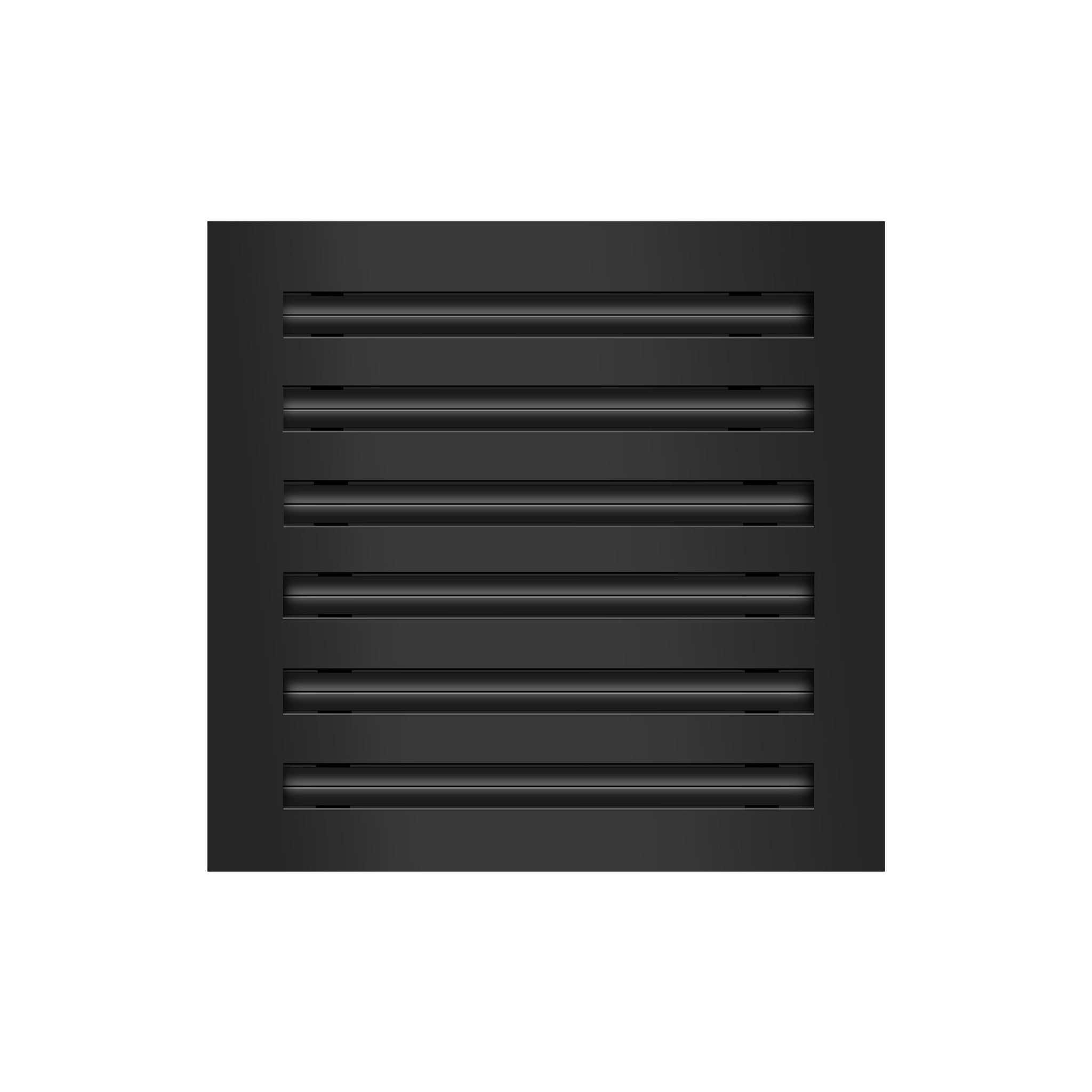 Front of 12x12 Modern Air Vent Cover Black - 12x12 Standard Linear Slot Diffuser Black - Texas Buildmart