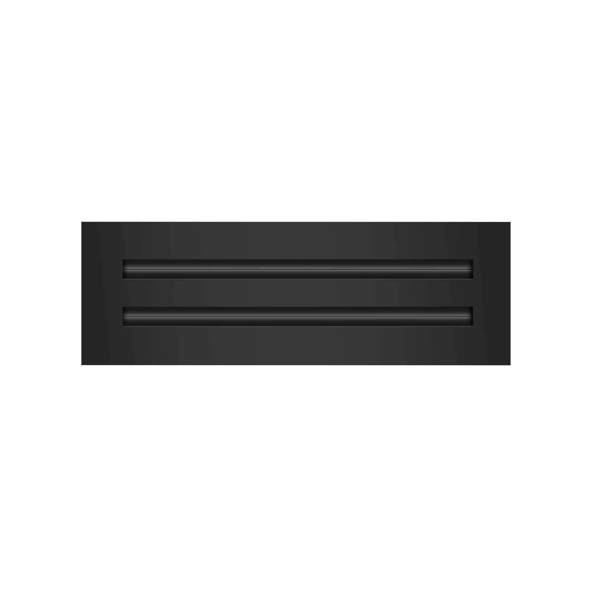 Front of 12x4 Modern Air Vent Cover Black - 12x4 Standard Linear Slot Diffuser Black - Texas Buildmart