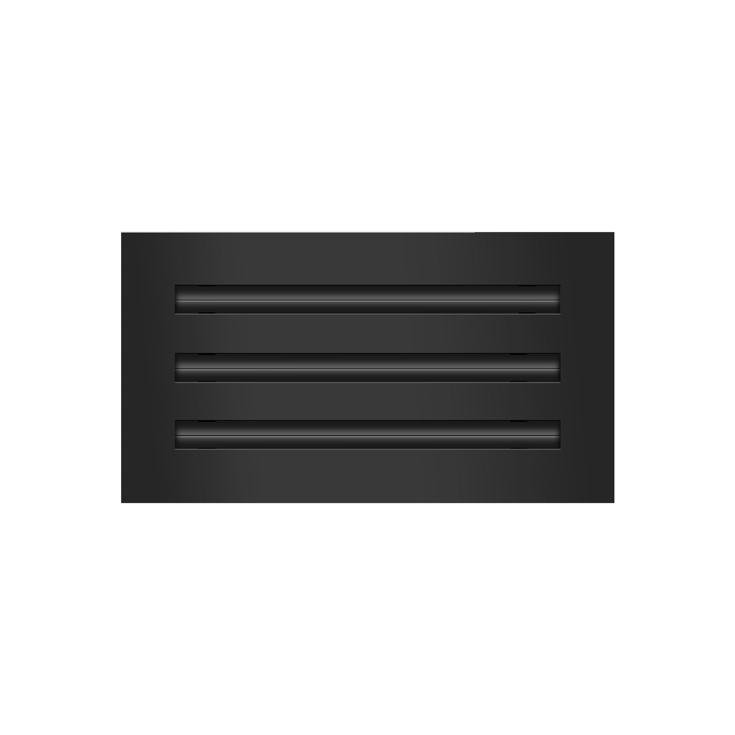 Front of 12x6 Modern Air Vent Cover Black - 12x6 Standard Linear Slot Diffuser Black - Texas Buildmart