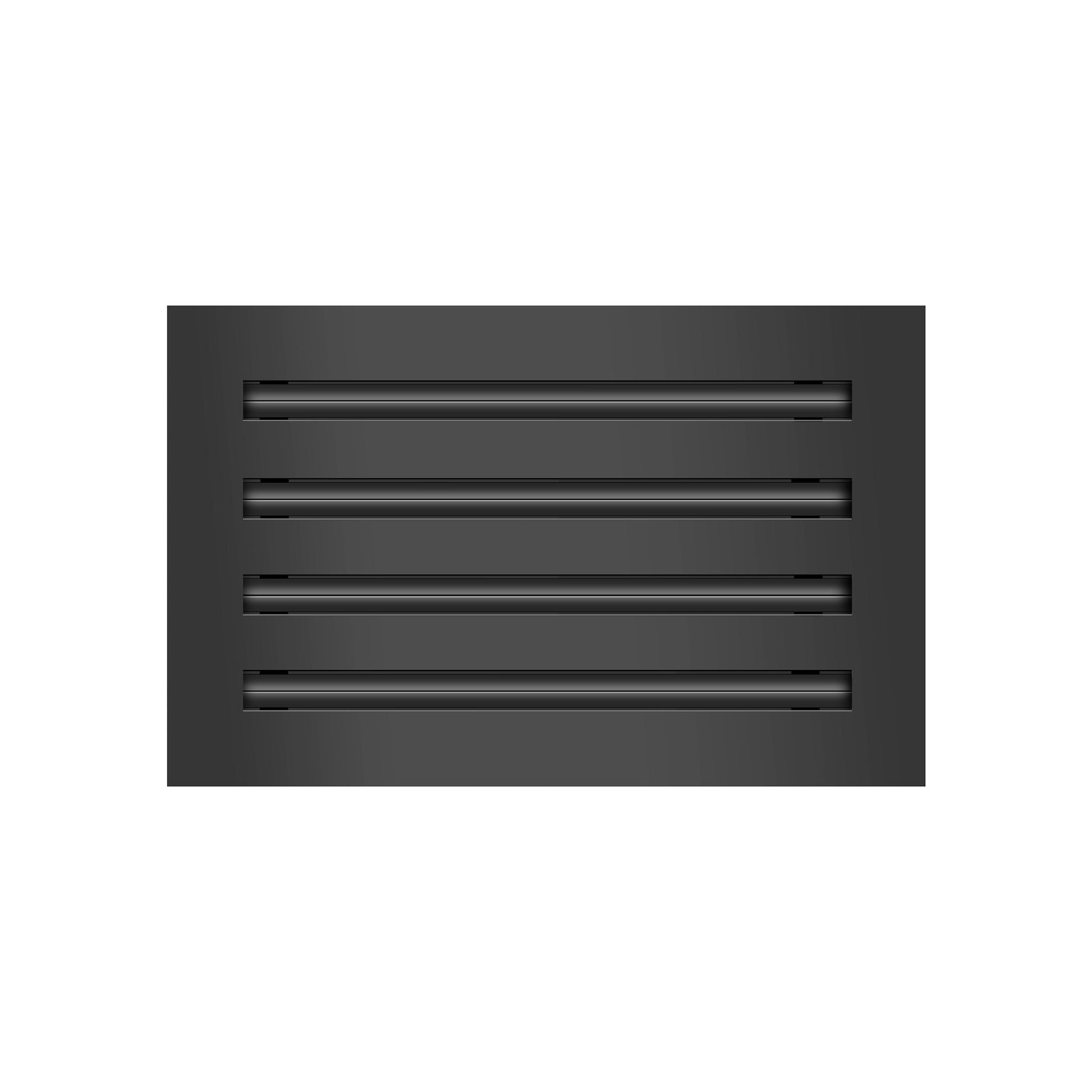 Front of 12x8 Modern Air Vent Cover Black - 12x8 Standard Linear Slot Diffuser Black - Texas Buildmart