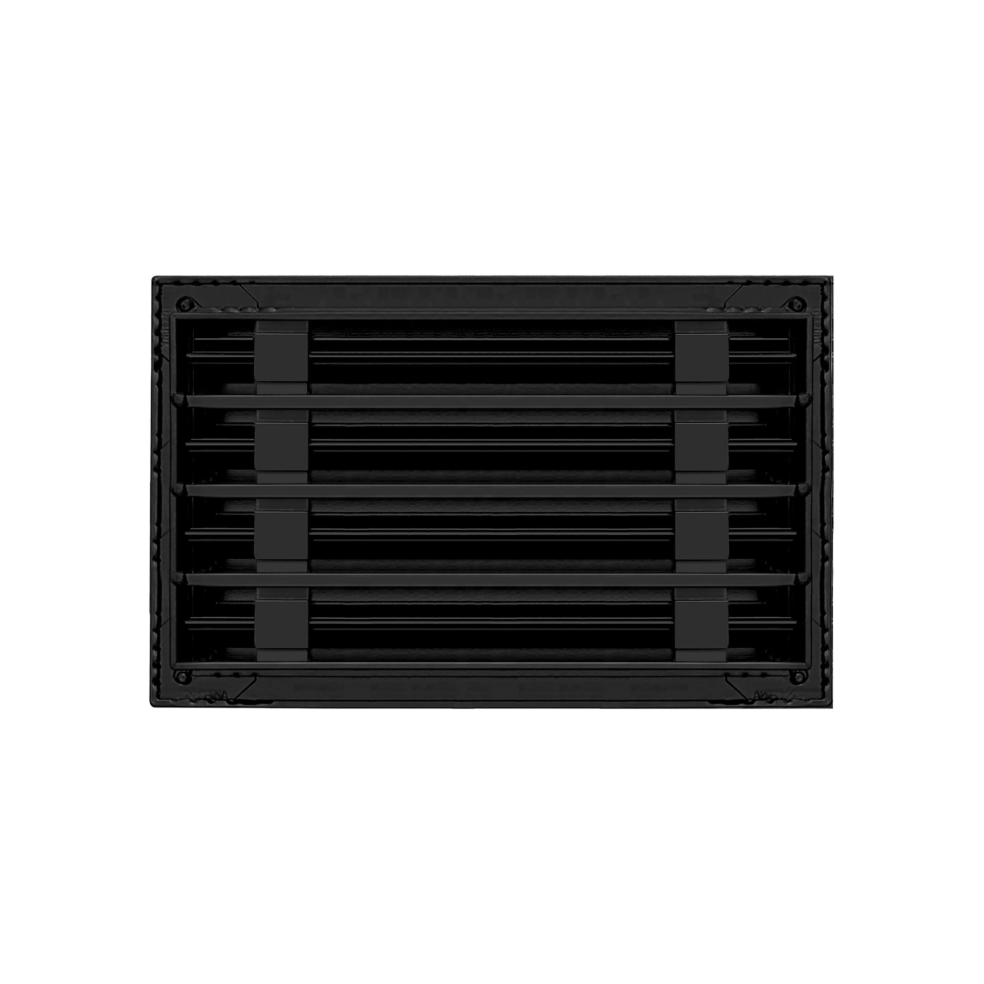 Back of 12x8 Modern Air Vent Cover Black - 12x8 Standard Linear Slot Diffuser Black - Texas Buildmart