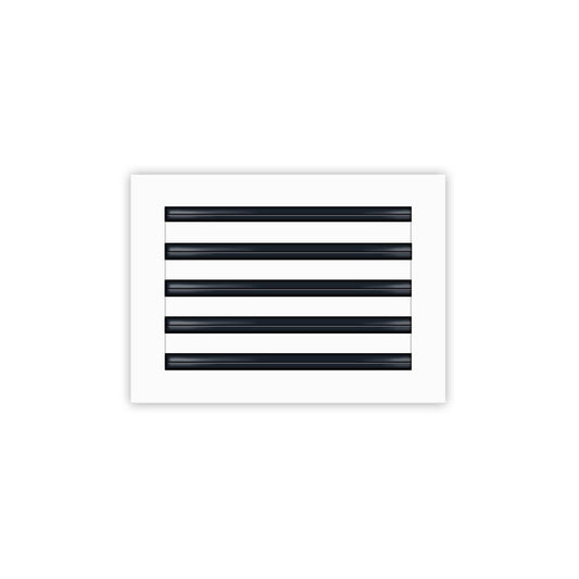 Front of 14x10 Modern Air Vent Cover White - 14x10 Standard Linear Slot Diffuser White - Texas Buildmart