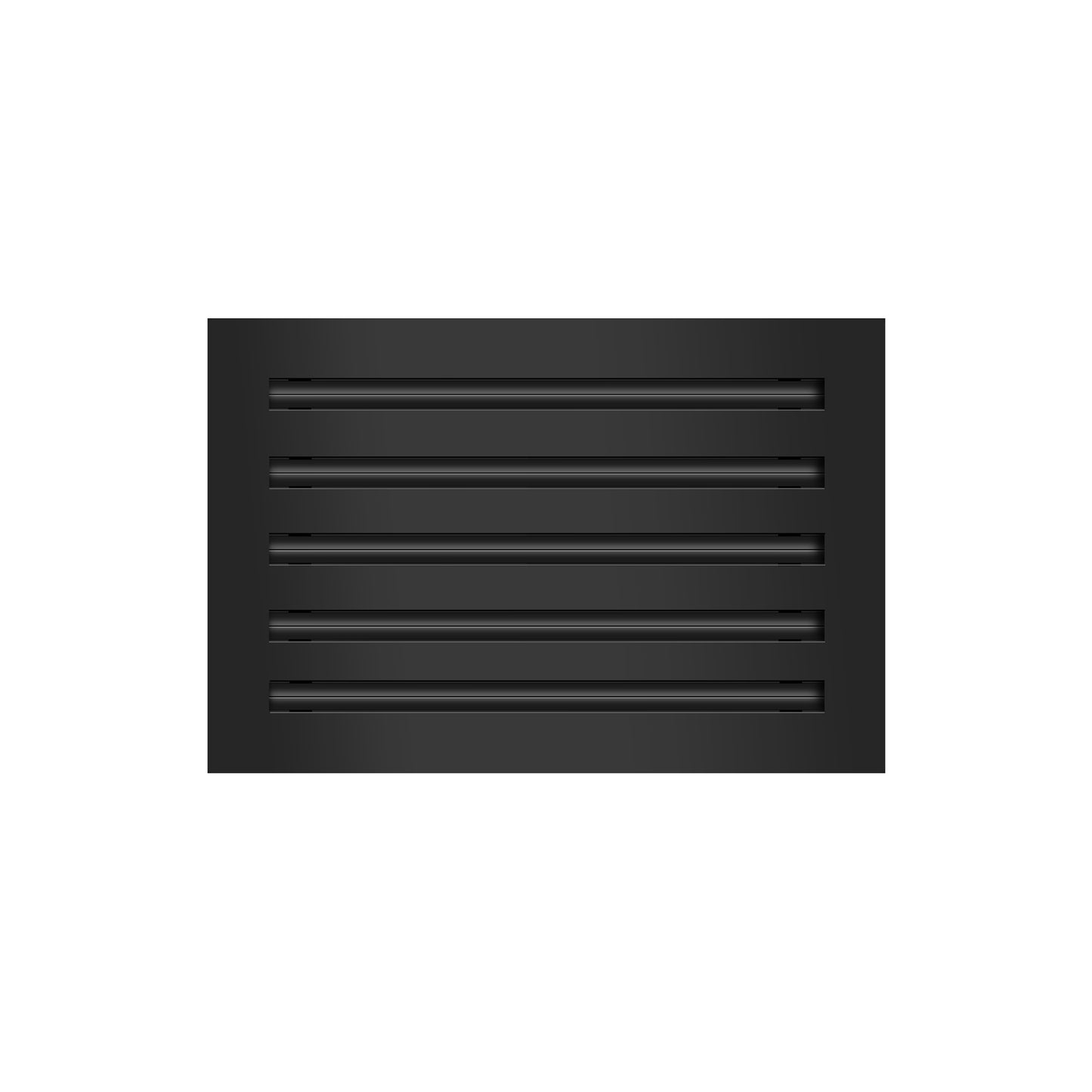 Front of 14x10 Modern Air Vent Cover Black - 14x10 Standard Linear Slot Diffuser Black - Texas Buildmart