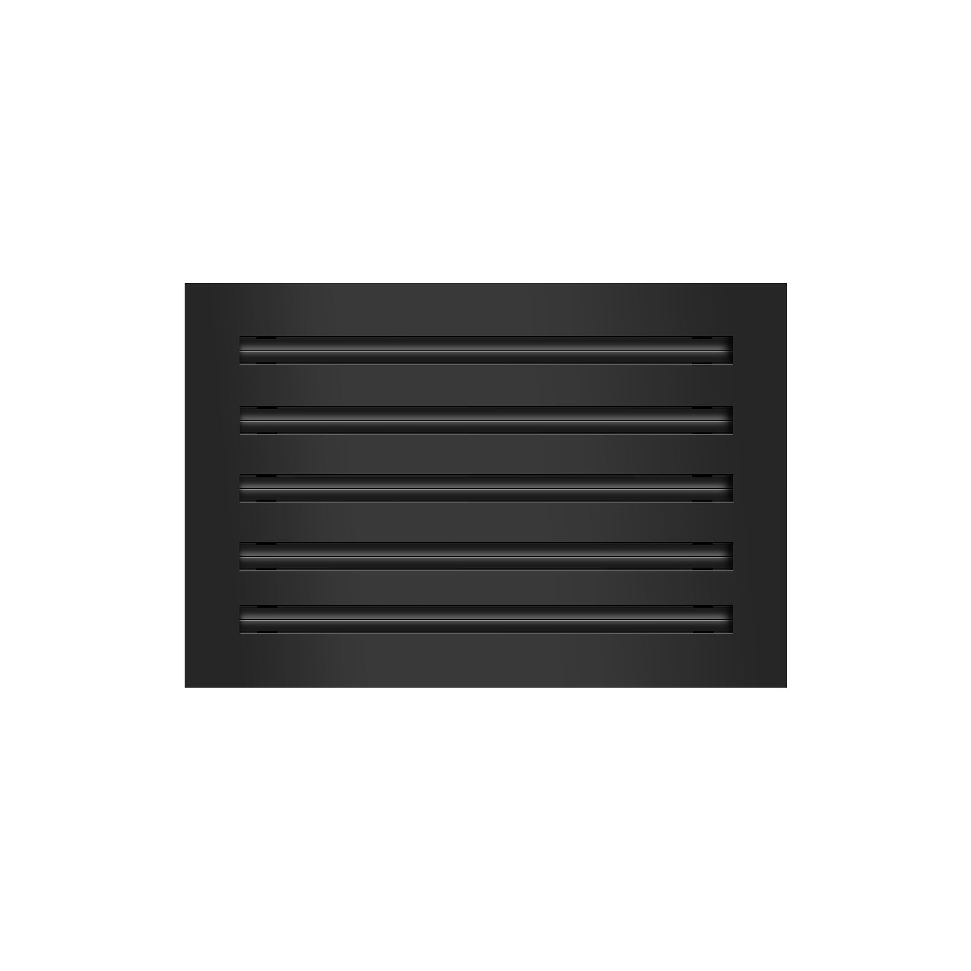 Front of 14x10 Modern Air Vent Cover Black - 14x10 Standard Linear Slot Diffuser Black - Texas Buildmart