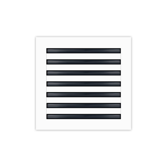 Front of 14x14 Modern Air Vent Cover White - 14x14 Standard Linear Slot Diffuser White - Texas Buildmart