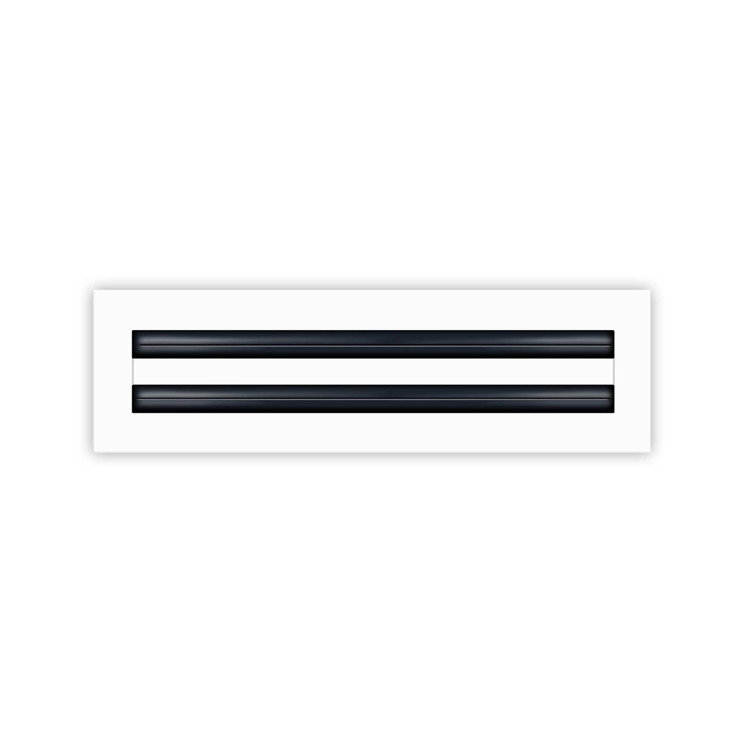 Front of 14x4 Modern Air Vent Cover White - 14x4 Standard Linear Slot Diffuser White - Texas Buildmart