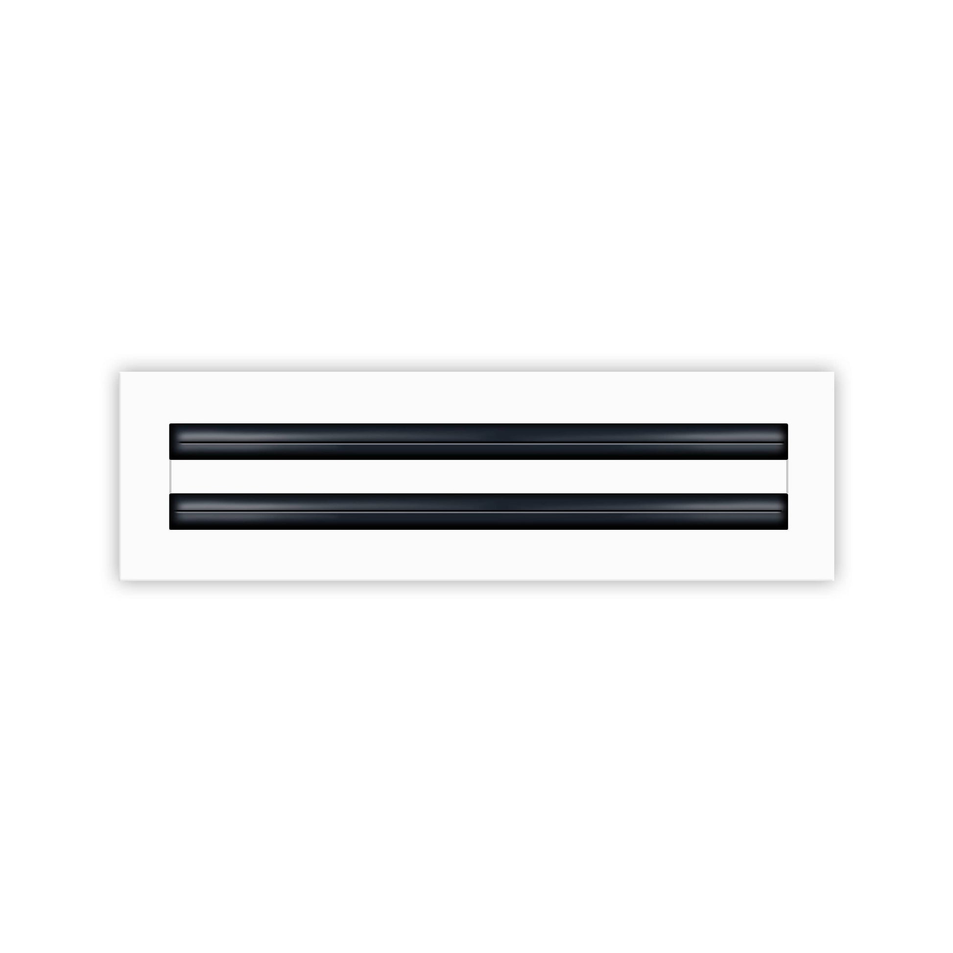Front of 14x4 Modern Air Vent Cover White - 14x4 Standard Linear Slot Diffuser White - Texas Buildmart
